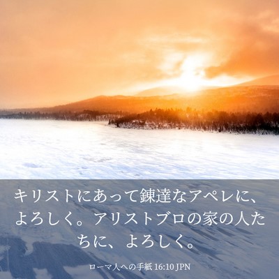 Picture 03 - ローマ人への手紙 16:10 JPN - キリストにあって錬達なアペレに、 - Bible Verse Picture