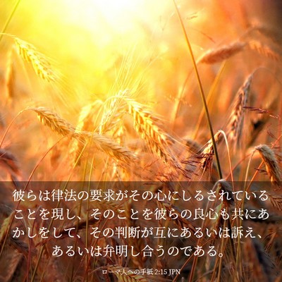 Picture 03 - ローマ人への手紙 2:15 JPN - 彼らは律法の要求がその心にしるさ - Bible Verse Picture