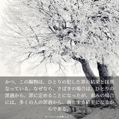 Picture 03 - ローマ人への手紙 5:16 JPN - かつ、この賜物は、ひとりの犯した - Bible Verse Picture