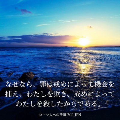 Picture 03 - ローマ人への手紙 7:11 JPN - なぜなら、罪は戒めによって機会を - Bible Verse Picture