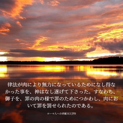 Picture 03 - ローマ人への手紙 8:3 JPN - 律法が肉により無力になっているた - Bible Verse Picture