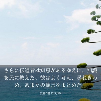 Picture 03 - 伝道の書 12:9 JPN - さらに伝道者は知恵があるゆえに、 - Bible Verse Picture