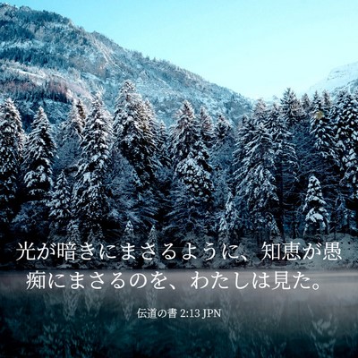 Picture 03 - 伝道の書 2:13 JPN - 光が暗きにまさるように、知恵が愚 - Bible Verse Picture