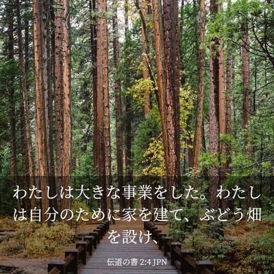 Picture 03 - 伝道の書 2:4 JPN - わたしは大きな事業をした。わたし - Bible Verse Picture