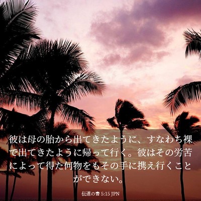 Picture 03 - 伝道の書 5:15 JPN - 彼は母の胎から出てきたように、す - Bible Verse Picture