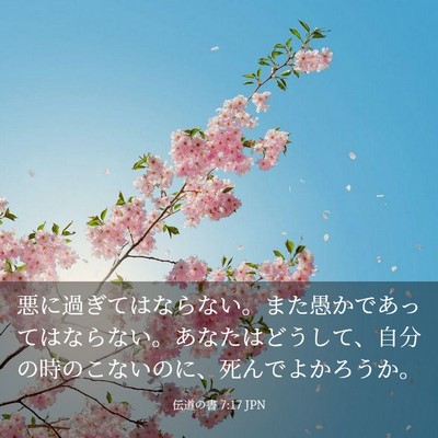 Picture 03 - 伝道の書 7:17 JPN - 悪に過ぎてはならない。また愚かで - Bible Verse Picture