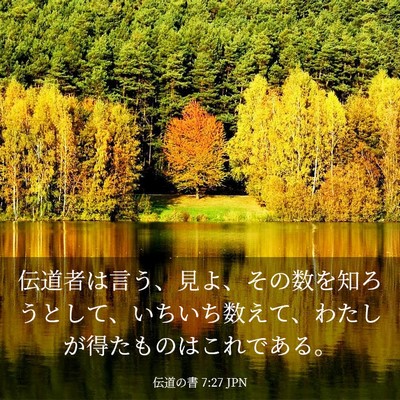 Picture 03 - 伝道の書 7:27 JPN - 伝道者は言う、見よ、その数を知ろ - Bible Verse Picture