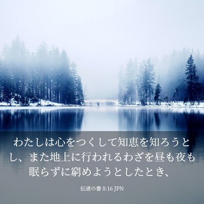 Picture 03 - 伝道の書 8:16 JPN - わたしは心をつくして知恵を知ろう - Bible Verse Picture