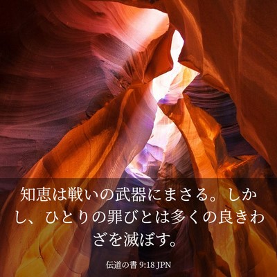 Picture 03 - 伝道の書 9:18 JPN - 知恵は戦いの武器にまさる。しかし - Bible Verse Picture