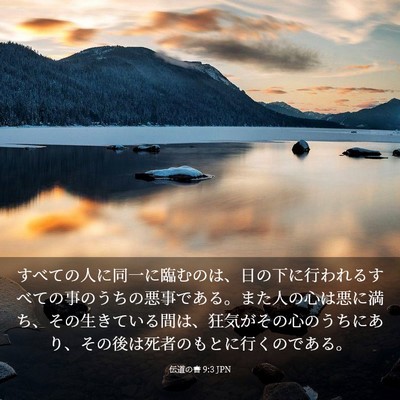 Picture 03 - 伝道の書 9:3 JPN - すべての人に同一に臨むのは、日の - Bible Verse Picture