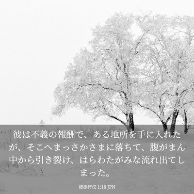 Picture 03 - 使徒行伝 1:18 JPN - 彼は不義の報酬で、ある地所を手に - Bible Verse Picture