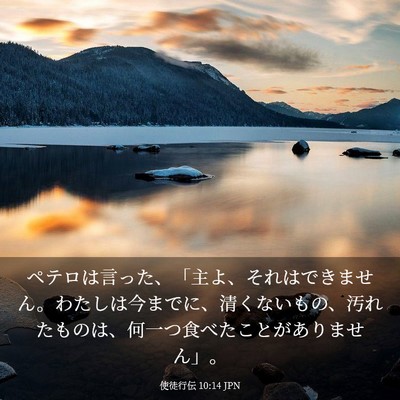Picture 03 - 使徒行伝 10:14 JPN - ペテロは言った、「主よ、それはで - Bible Verse Picture