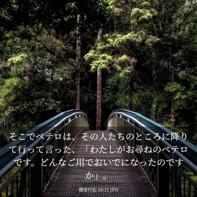 Picture 03 - 使徒行伝 10:21 JPN - そこでペテロは、その人たちのとこ - Bible Verse Picture