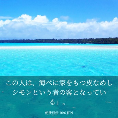 Picture 03 - 使徒行伝 10:6 JPN - この人は、海べに家をもつ皮なめし - Bible Verse Picture