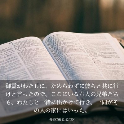 Picture 03 - 使徒行伝 11:12 JPN - 御霊がわたしに、ためらわずに彼ら - Bible Verse Picture