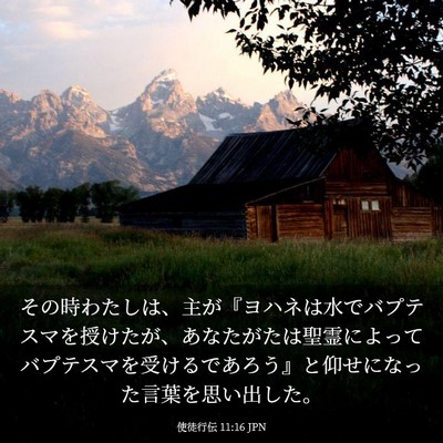 Picture 03 - 使徒行伝 11:16 JPN - その時わたしは、主が『ヨハネは水 - Bible Verse Picture