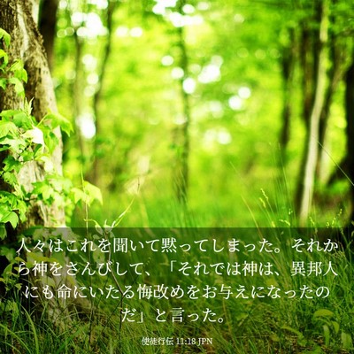 Picture 03 - 使徒行伝 11:18 JPN - 人々はこれを聞いて黙ってしまった - Bible Verse Picture