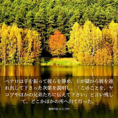 Picture 03 - 使徒行伝 12:17 JPN - ペテロは手を振って彼らを静め、主 - Bible Verse Picture