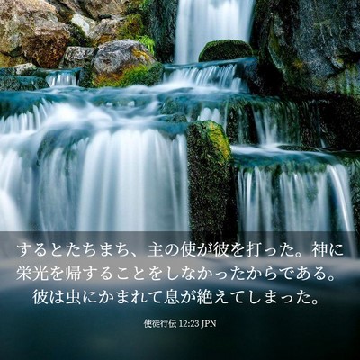 Picture 03 - 使徒行伝 12:23 JPN - するとたちまち、主の使が彼を打っ - Bible Verse Picture