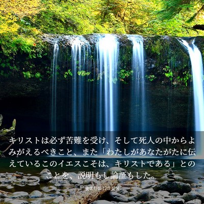 Picture 03 - 使徒行伝 17:3 JPN - キリストは必ず苦難を受け、そして - Bible Verse Picture
