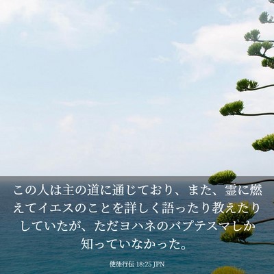 Picture 03 - 使徒行伝 18:25 JPN - この人は主の道に通じており、また - Bible Verse Picture