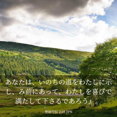 Picture 03 - 使徒行伝 2:28 JPN - あなたは、いのちの道をわたしに示 - Bible Verse Picture