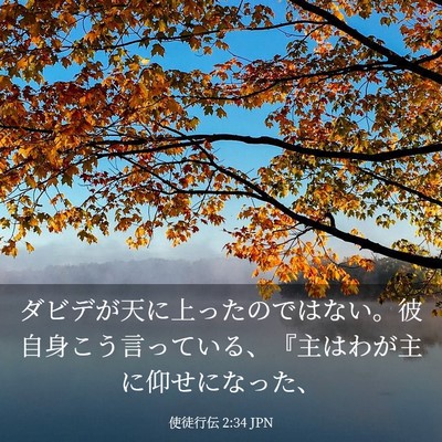 Picture 03 - 使徒行伝 2:34 JPN - ダビデが天に上ったのではない。彼 - Bible Verse Picture