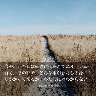 Picture 03 - 使徒行伝 20:22 JPN - 今や、わたしは御霊に迫られてエル - Bible Verse Picture