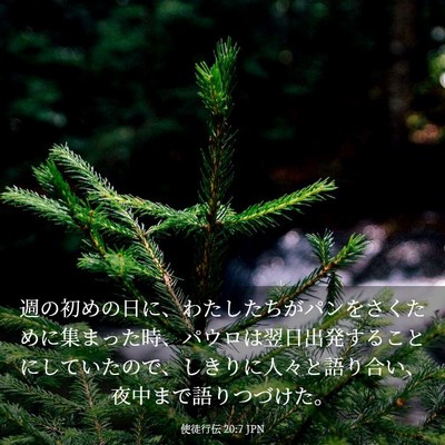 Picture 03 - 使徒行伝 20:7 JPN - 週の初めの日に、わたしたちがパン - Bible Verse Picture