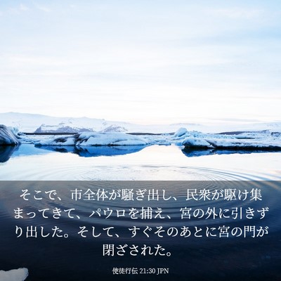 Picture 03 - 使徒行伝 21:30 JPN - そこで、市全体が騒ぎ出し、民衆が - Bible Verse Picture
