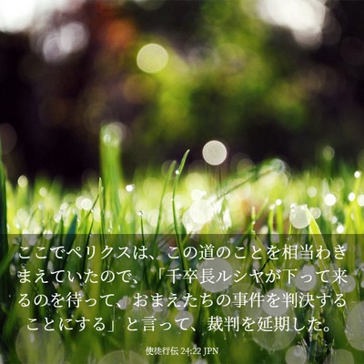 Picture 03 - 使徒行伝 24:22 JPN - ここでペリクスは、この道のことを - Bible Verse Picture