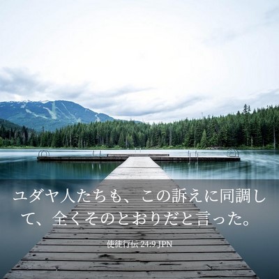 Picture 03 - 使徒行伝 24:9 JPN - ユダヤ人たちも、この訴えに同調し - Bible Verse Picture