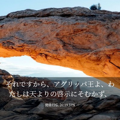 Picture 03 - 使徒行伝 26:19 JPN - それですから、アグリッパ王よ、わ - Bible Verse Picture