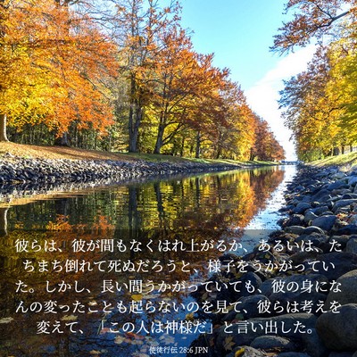 Picture 03 - 使徒行伝 28:6 JPN - 彼らは、彼が間もなくはれ上がるか - Bible Verse Picture