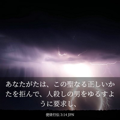 Picture 03 - 使徒行伝 3:14 JPN - あなたがたは、この聖なる正しいか - Bible Verse Picture