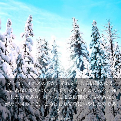 Picture 03 - 使徒行伝 3:16 JPN - そして、イエスの名が、それを信じ - Bible Verse Picture