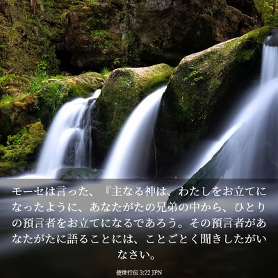 Picture 03 - 使徒行伝 3:22 JPN - モーセは言った、『主なる神は、わ - Bible Verse Picture