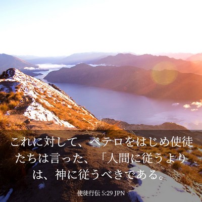 Picture 03 - 使徒行伝 5:29 JPN - これに対して、ペテロをはじめ使徒 - Bible Verse Picture