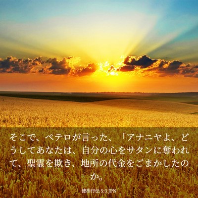 Picture 03 - 使徒行伝 5:3 JPN - そこで、ペテロが言った、「アナニ - Bible Verse Picture