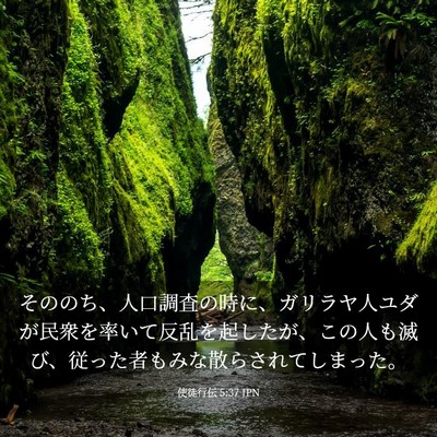 Picture 03 - 使徒行伝 5:37 JPN - そののち、人口調査の時に、ガリラ - Bible Verse Picture