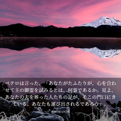 Picture 03 - 使徒行伝 5:9 JPN - ペテロは言った、「あなたがたふた - Bible Verse Picture