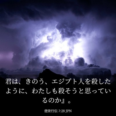 Picture 03 - 使徒行伝 7:28 JPN - 君は、きのう、エジプト人を殺した - Bible Verse Picture