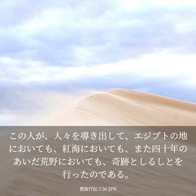 Picture 03 - 使徒行伝 7:36 JPN - この人が、人々を導き出して、エジ - Bible Verse Picture