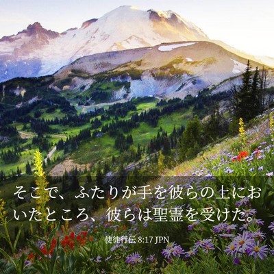 Picture 03 - 使徒行伝 8:17 JPN - そこで、ふたりが手を彼らの上にお - Bible Verse Picture