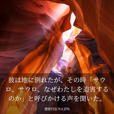 Picture 03 - 使徒行伝 9:4 JPN - 彼は地に倒れたが、その時「サウロ - Bible Verse Picture