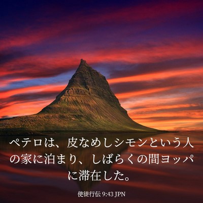 Picture 03 - 使徒行伝 9:43 JPN - ペテロは、皮なめしシモンという人 - Bible Verse Picture