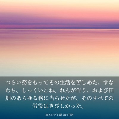 Picture 03 - 出エジプト記 1:14 JPN - つらい務をもってその生活を苦しめ - Bible Verse Picture