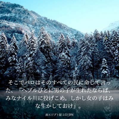 Picture 03 - 出エジプト記 1:22 JPN - そこでパロはそのすべての民に命じ - Bible Verse Picture