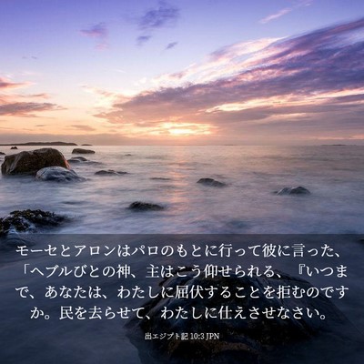 Picture 03 - 出エジプト記 10:3 JPN - モーセとアロンはパロのもとに行っ - Bible Verse Picture