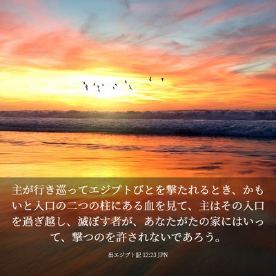 Picture 03 - 出エジプト記 12:23 JPN - 主が行き巡ってエジプトびとを撃た - Bible Verse Picture